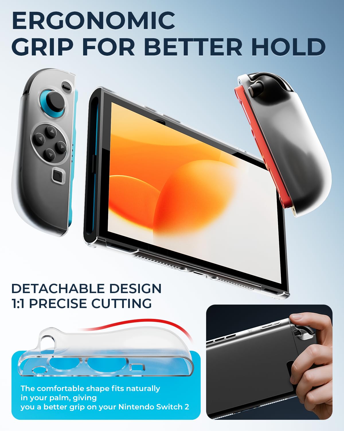 Pro Controllers Accessories Bundle for Nintendo Switch 2 18-in-1: Carrying Case, Screen Protector, Thumb Grip for Joycon, Dockable Console Protective Cover Shell, Steering Wheel, 2025 Switch2 Game Kit