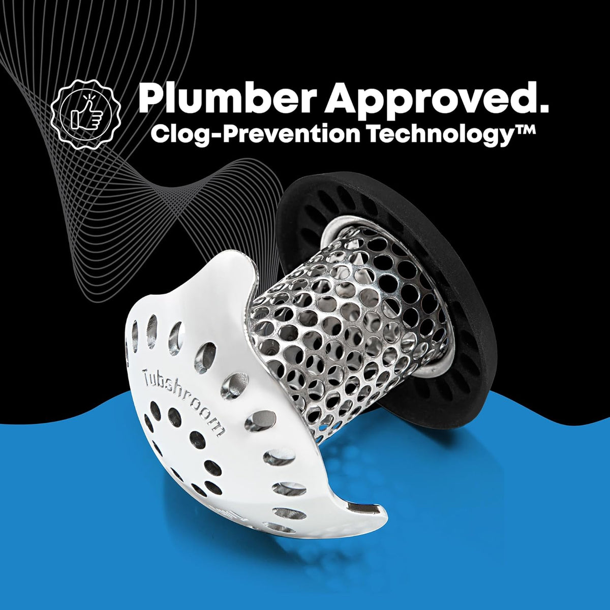 TubShroom Ultra Revolutionary Bath Tub Drain Protector Hair Catcher/Strainer/Snare Stainless Steel, Single Pack