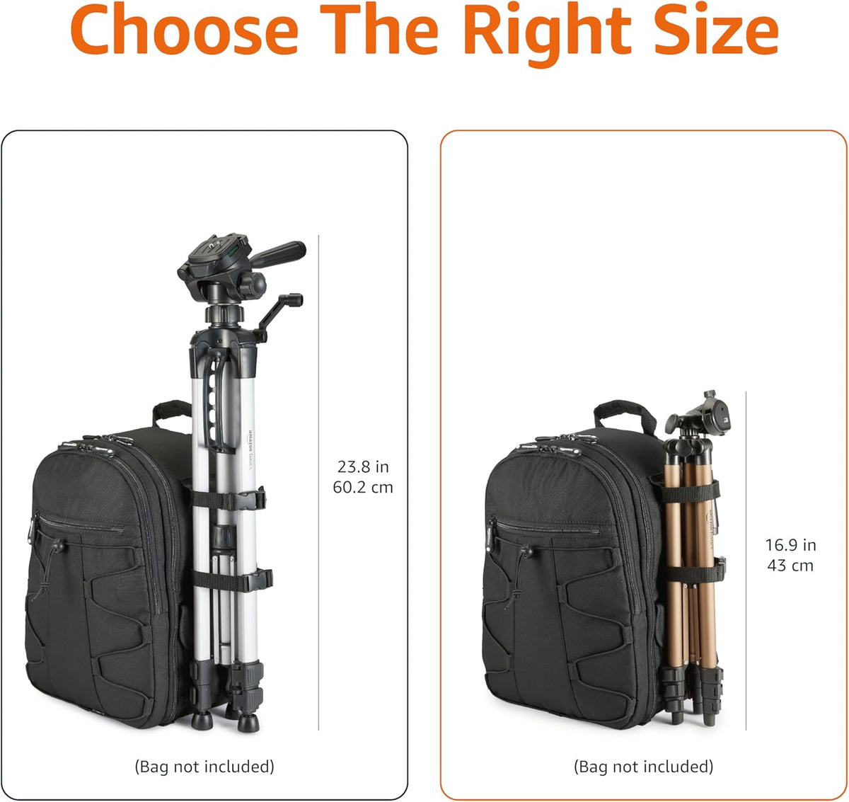 50-inch Lightweight Portable Camera Mount Tripod Stand with Bag, for Travel Photography, Champagne