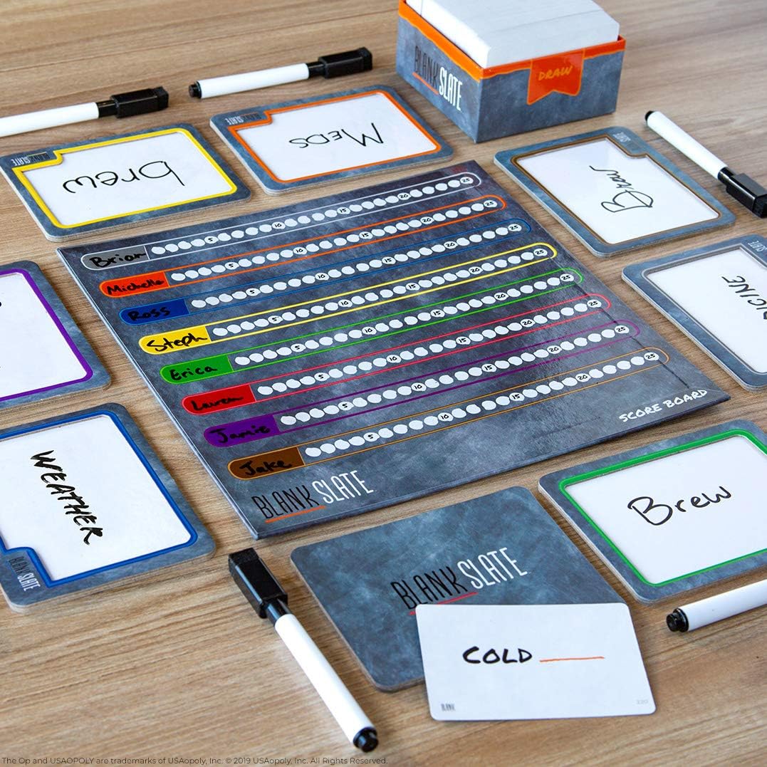 USAOPOLY BLANK SLATE, Where Great Minds Think Alike, Fun Family-Friendly Board Game, Word Association Party Game, Easy to Learn, Fun to Play Family Game Night, 3-8 Players, Ages 8+