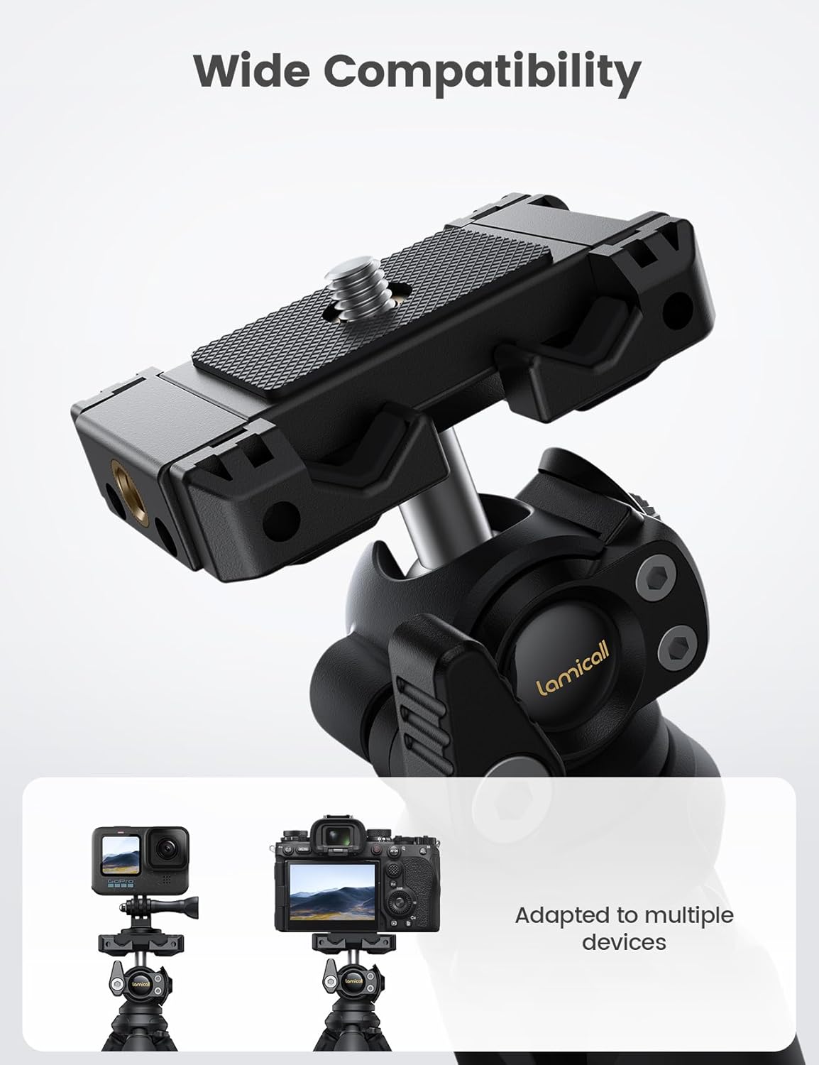 Lamicall Tripod for iPhone - 3 in 1 Flexible Phone Tripod with Wireless Remote - iPhone Tripod Stand for Video Recording Vlogging Selfie Compatible with iPhone Samsung Go Pro, Digital Camera