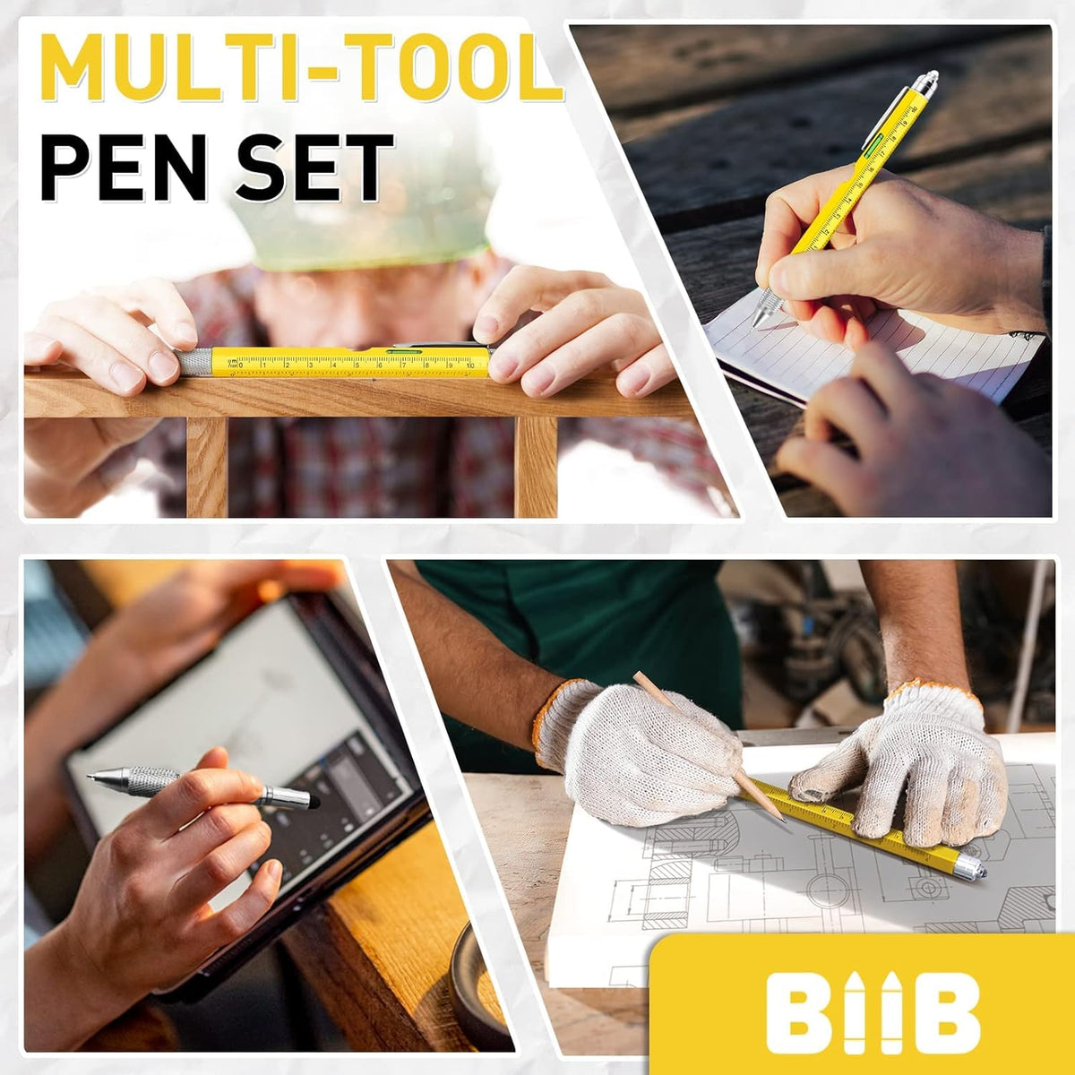 BIIB Stocking Stuffers for Men Adults, Gifts for Men 9 in 1 Multitool Pen, Mens Stocking Stuffers, Mens Gifts for Dad Him Husband, White Elephant Gifts for Adults, Cool Gadgets