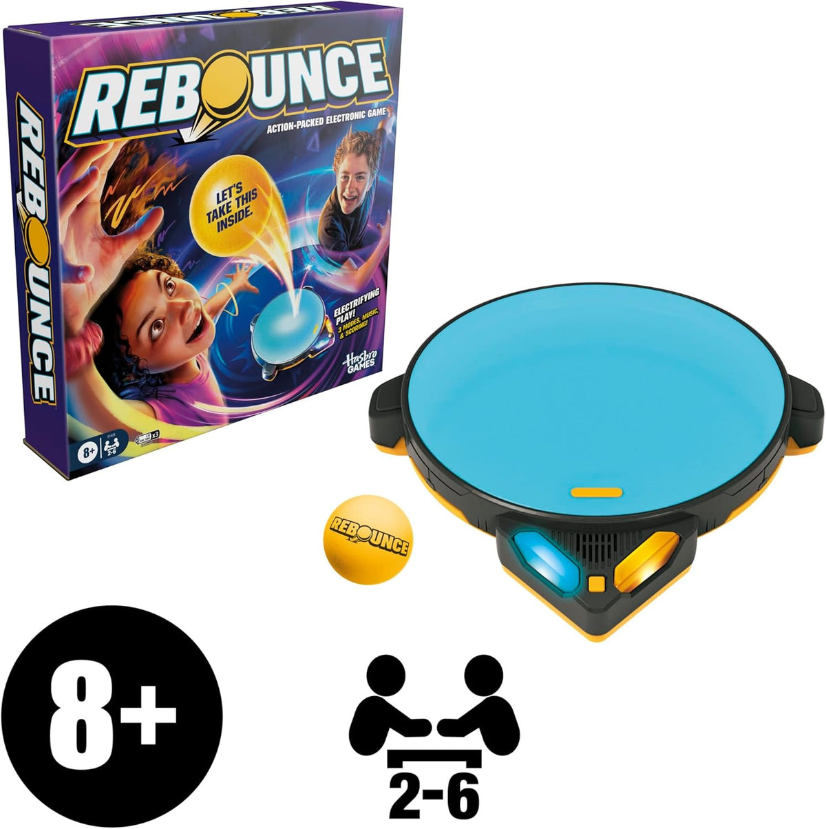 Rebounce Game | Indoor and Outdoor Electronic Action Game for Kids, Teens, and Adults | Ages 8+ | 2 to 6 Players | 10 Mins. | Family Travel Games