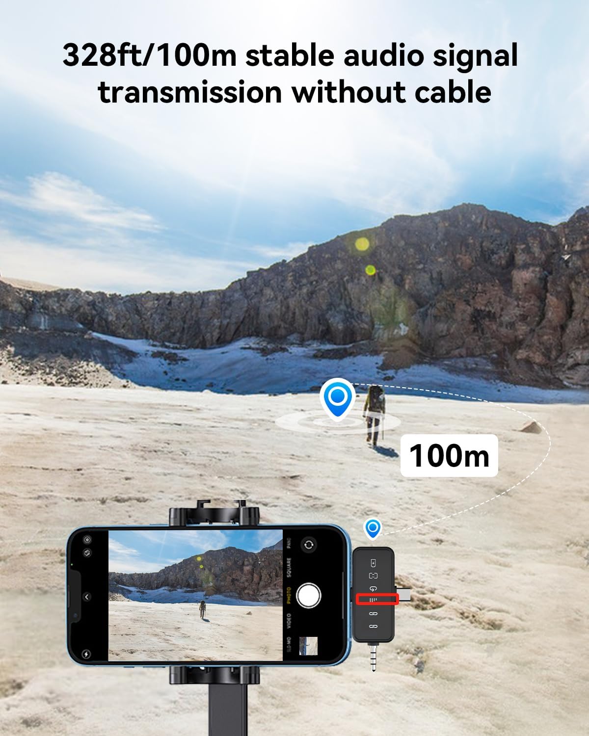 PQRQP 3 in 1 Microphone for iPhone/Android/Camera, Wireless Microphones, 328ft Transmission, 18H Battery Life, Mini Microphone for Record Interview, Vlogs, Tiktok, Bags & Cases