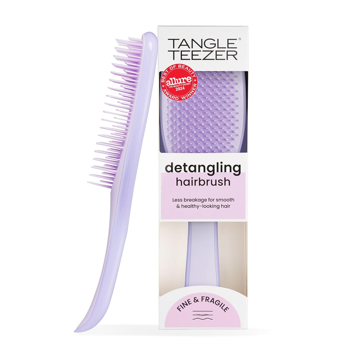 Tangle Teezer Fine & Fragile Ultimate Detangler Brush, Dry & Wet Hair Brush to Detangle & Reduce Breakage, Hypnotic Heather