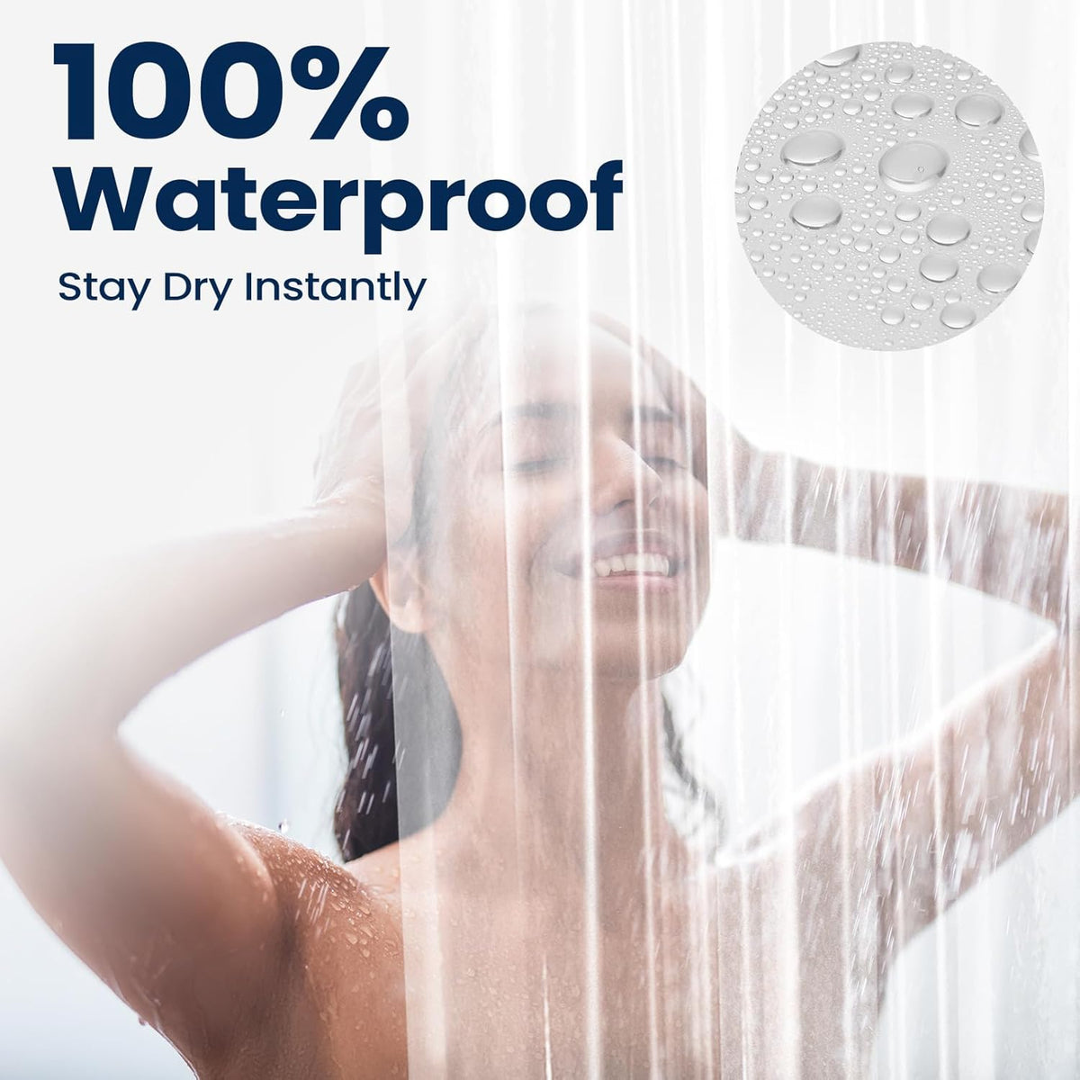 downluxe Clear Shower Curtain Liner, PEVA Lightweight Plastic Shower Liner with 3 Magnets, 72" x 72" Waterproof Bathroom Curtain