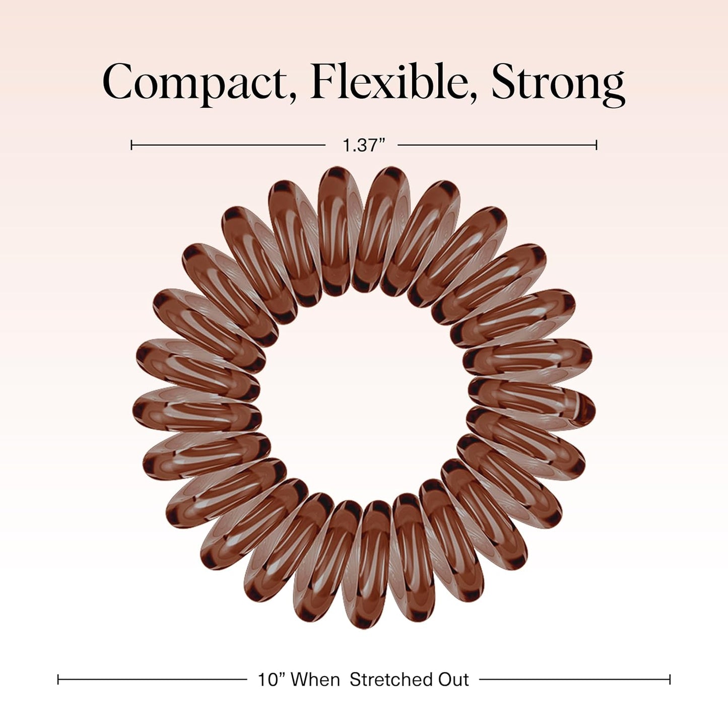 Kitsch Spiral Hair Ties for Women – Hair Ties No Damage, Ponytail Holders for Thick and Thin Hair – Creaseless and Dent-Free Coil, Phone Cord Style | Ideal Gifts for Women - 8pc Set, Brunette