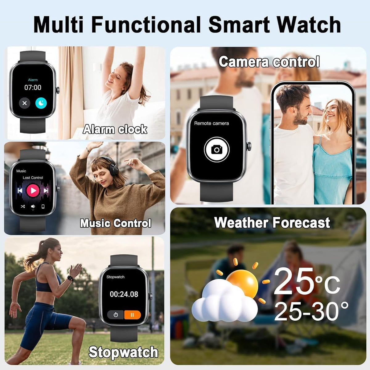 uaue AI Smart Watch with ChatGPT, 1.91" Bluetooth Calling Smartwatch for Men Women, 110+ Fitness Modes Activity Tracker, Sleep/Heart Rate/Calorie Monitor, IP68 Waterproof Step Counter for Android iOS