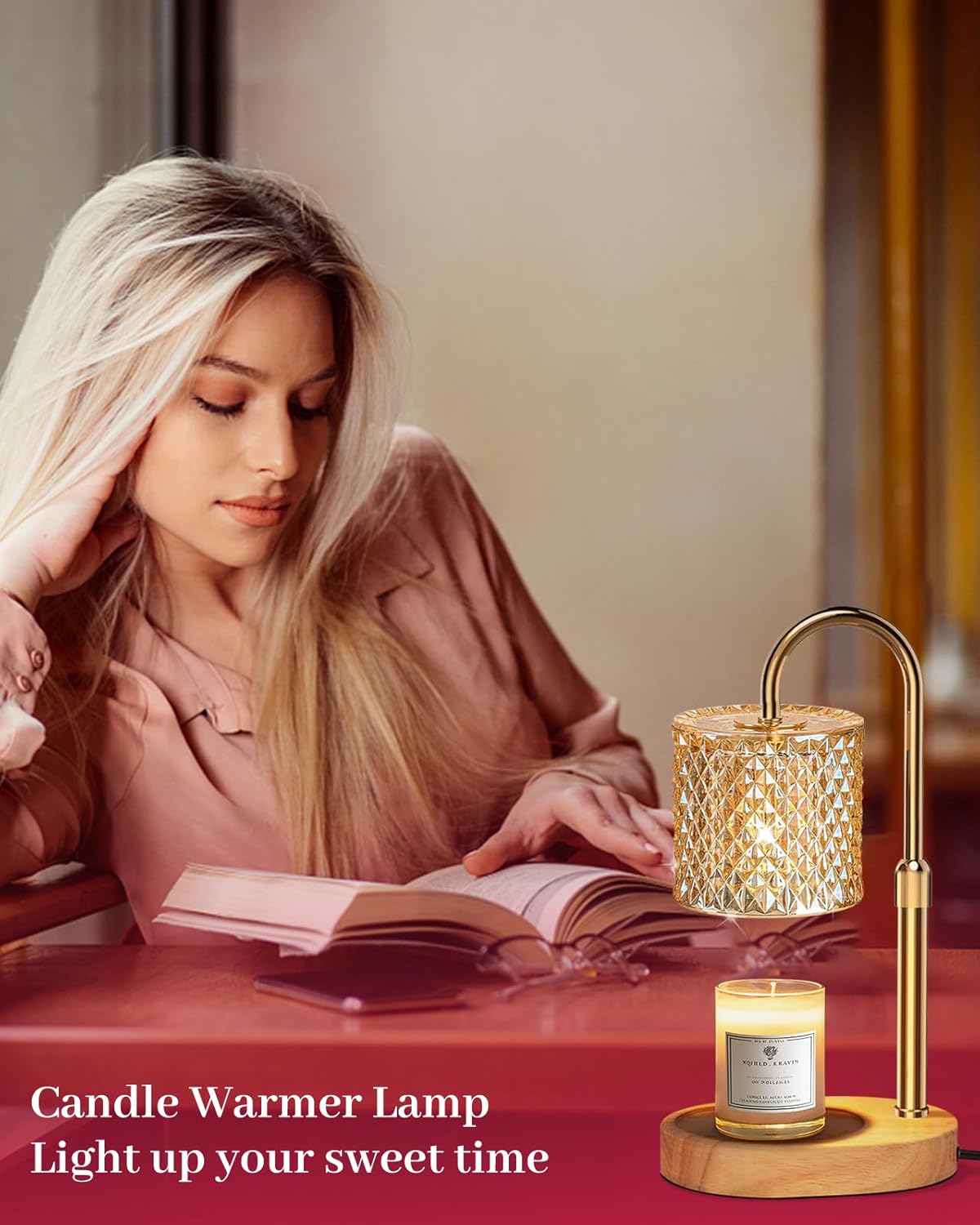 Candle Warmer Lamp with Timer Dimmer Adjustable Height for New Home Decor, Birthday Gifts for Women,Candle Warmer for Women Mom Mother's Day Gfit