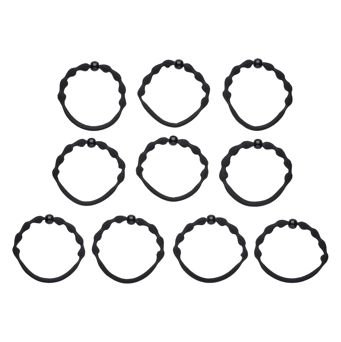 Goody Ouchless Forever Fine Hair Elastics - 10 Ct, Black, Damage-Free Bands, 3X Stronger Hair Ties, Retainable Shape, 16 Strand Inner Core, Hair Accessories for Women & Men