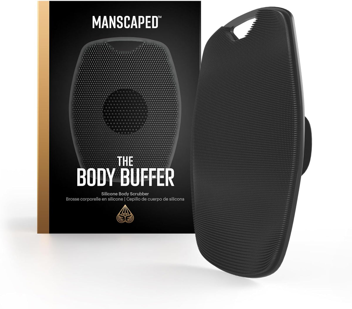 MANSCAPED The Body Buffer Premium Silicone Scrubber for Nourishing, Cleaning & Exfoliating Your Skin - Lather Boosting Bristles with Ergonomic No-Slip Handle, Long-Lasting & Easy to Clean (1-Pack)