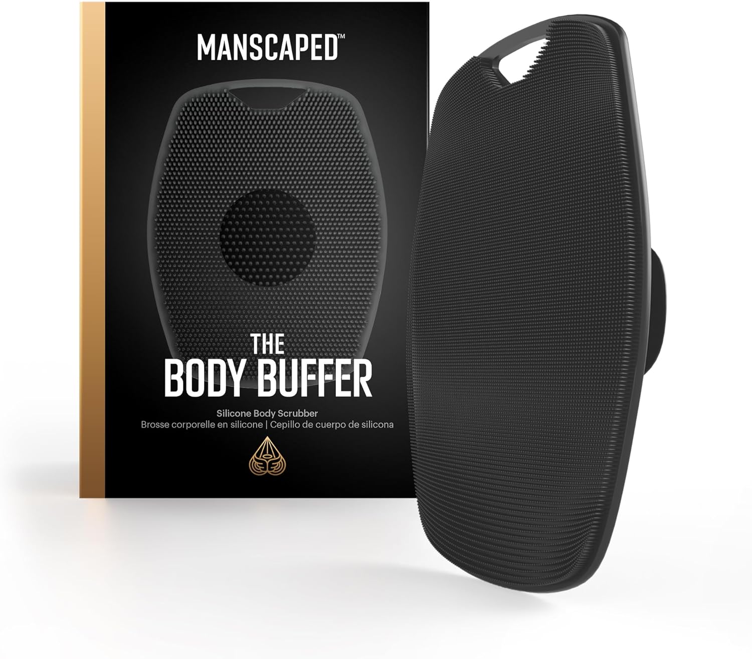 MANSCAPED The Body Buffer Premium Silicone Scrubber for Nourishing, Cleaning & Exfoliating Your Skin - Lather Boosting Bristles with Ergonomic No-Slip Handle, Long-Lasting & Easy to Clean (1-Pack)
