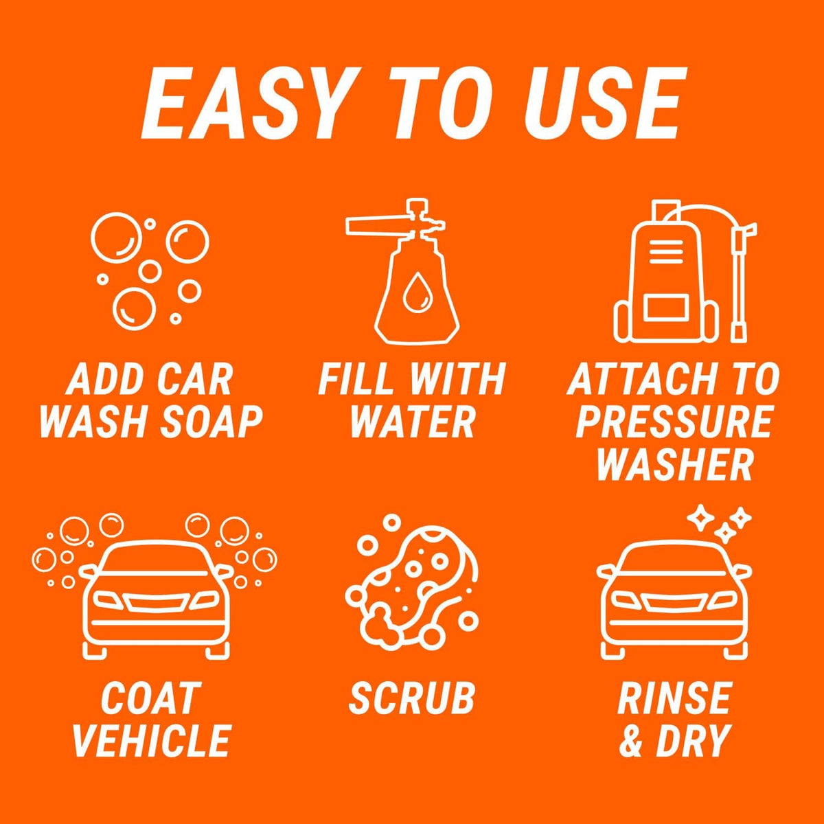 Armor All 2-in-1 Foam Cannon Kit, Car Cleaning Kit Connects to Power Washers and Garden Hoses for Vehicle Cleaning, Includes Foam Cannon, Foam Applicator and Ergonomic Adaptor, 1 count