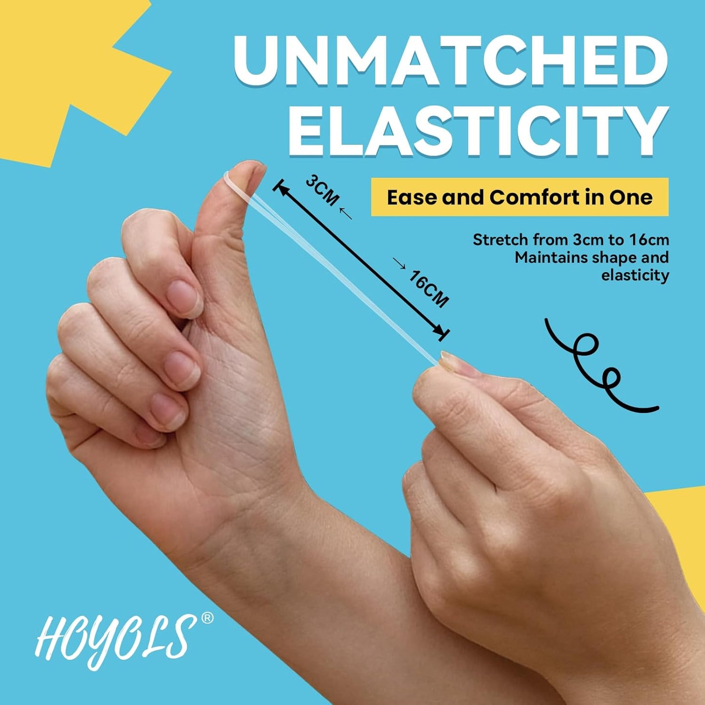 HOYOLS Clear Elastic Hair Rubber Bands, 1500pcs Mini Small Clear Ponytail Elastics Holders for Blond Kids Girls Hair No Crease Damage No Hurt 1 Inch TPU