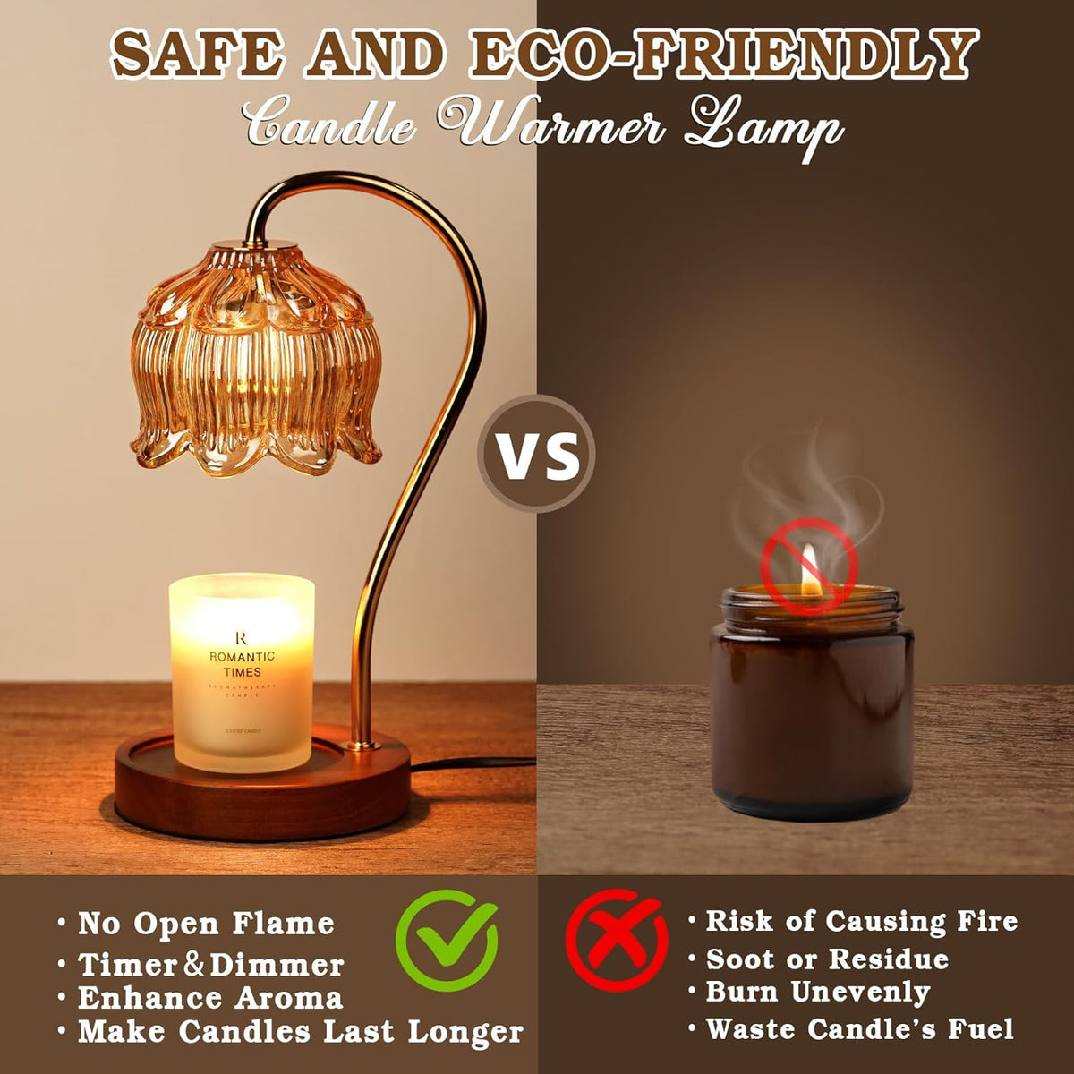 Flower Candle Warmer Lamp with Timer, Dimmable Candle Lamp Warmer, Birthday Gift for Women Mom, House Warming for New Home Decor, Lotus Wax Melt Warmer for Jar Candles