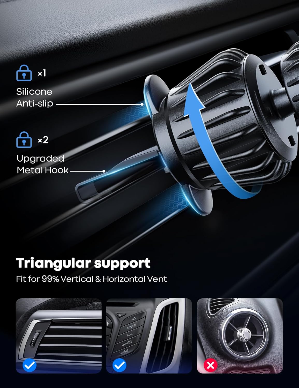 Lamicall for MagSafe Car Mount - [20 Super Magnets] Magnetic Car Phone Mount, Air Vent Phone Holder Car, Hands Free Valentines Day Gift Cell Phone Holder Car fit iPhone 17 16 15 Pro Max Electronics