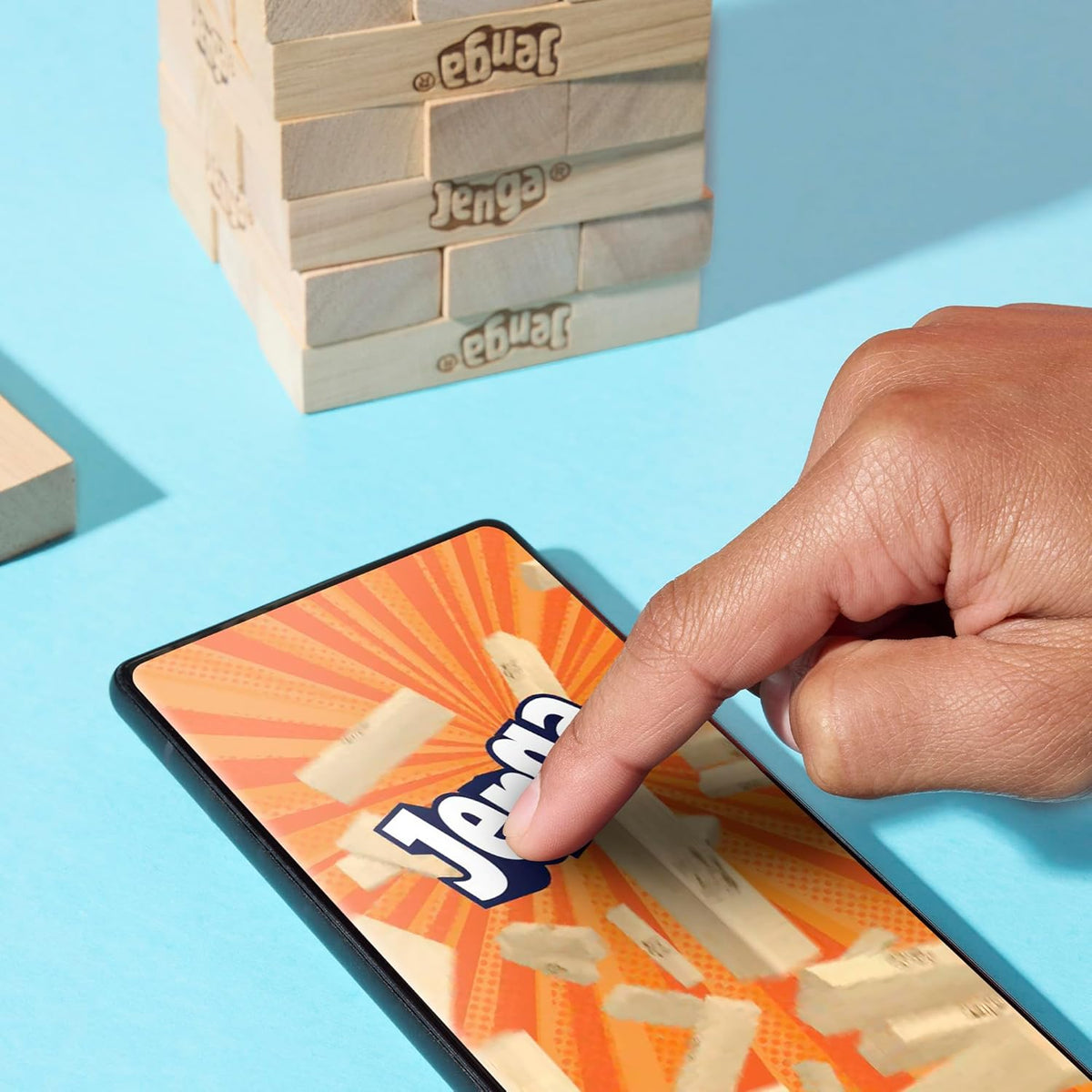 Official Hasbro Games Jenga Game | Digital Die for 6 More Ways to Play | Original Wood Block Game | Stacking Tower | Ages 6+ | 1+ Players | Party Games | Kids