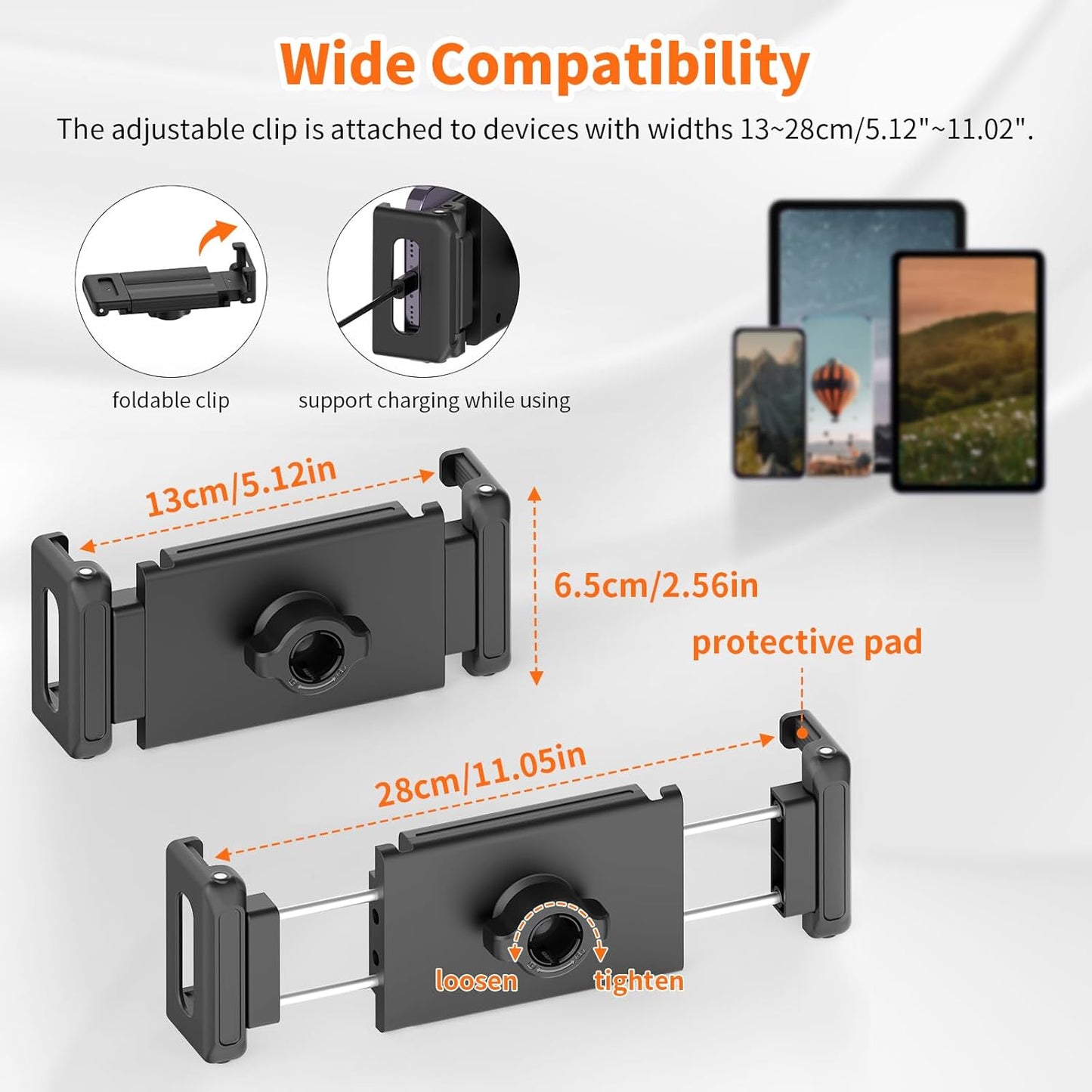 XXZU 72in Tablet Floor Stand Tripod,Tablet Stand Floor with 360° Ball Head,Height Adjustable Floor Stand Holder with Case,Tall Tripod