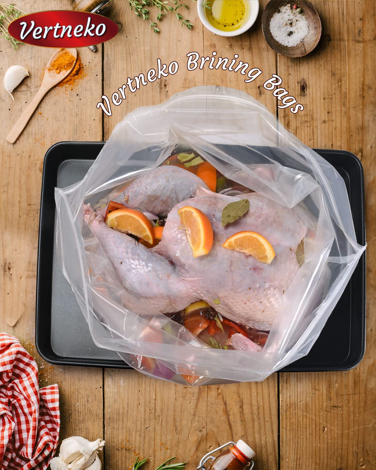 Turkey Brine Bags, 26"×22", 2 Pack, Holds up 35lbs, Thicker Brining Bags with Double Zip Lock & 2 Cotton Strings, Extra Large Brine Bag Fits for Turkey, Chicken, Beef, Fish, Lamb, Pork