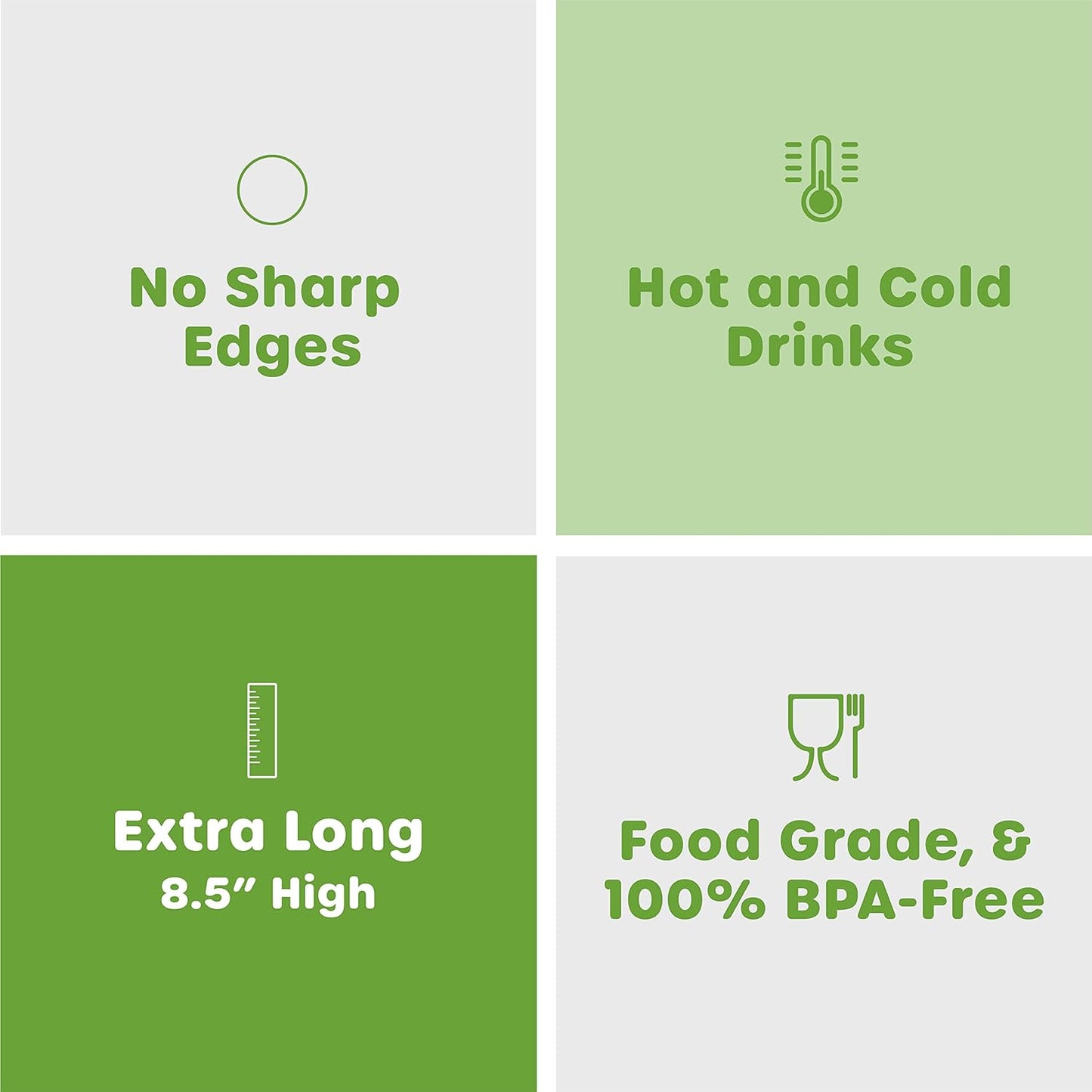 Comfy Package, [100 Count] Jumbo Plastic Smoothie Straws - 8.5"High - Assorted Colors
