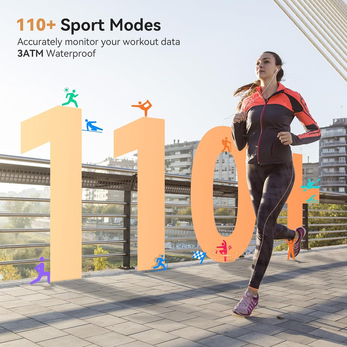 Smart Watch for Women, Answer/Make Call, 1.32'' AMOLED Ultra-Clear Screen Fitness Tracker with Heart Rate/Sleep/SpO2 Monitor, Smartwatch for iPhone/Samsung/Android, 110+ Sport Modes, 3ATM Waterproof