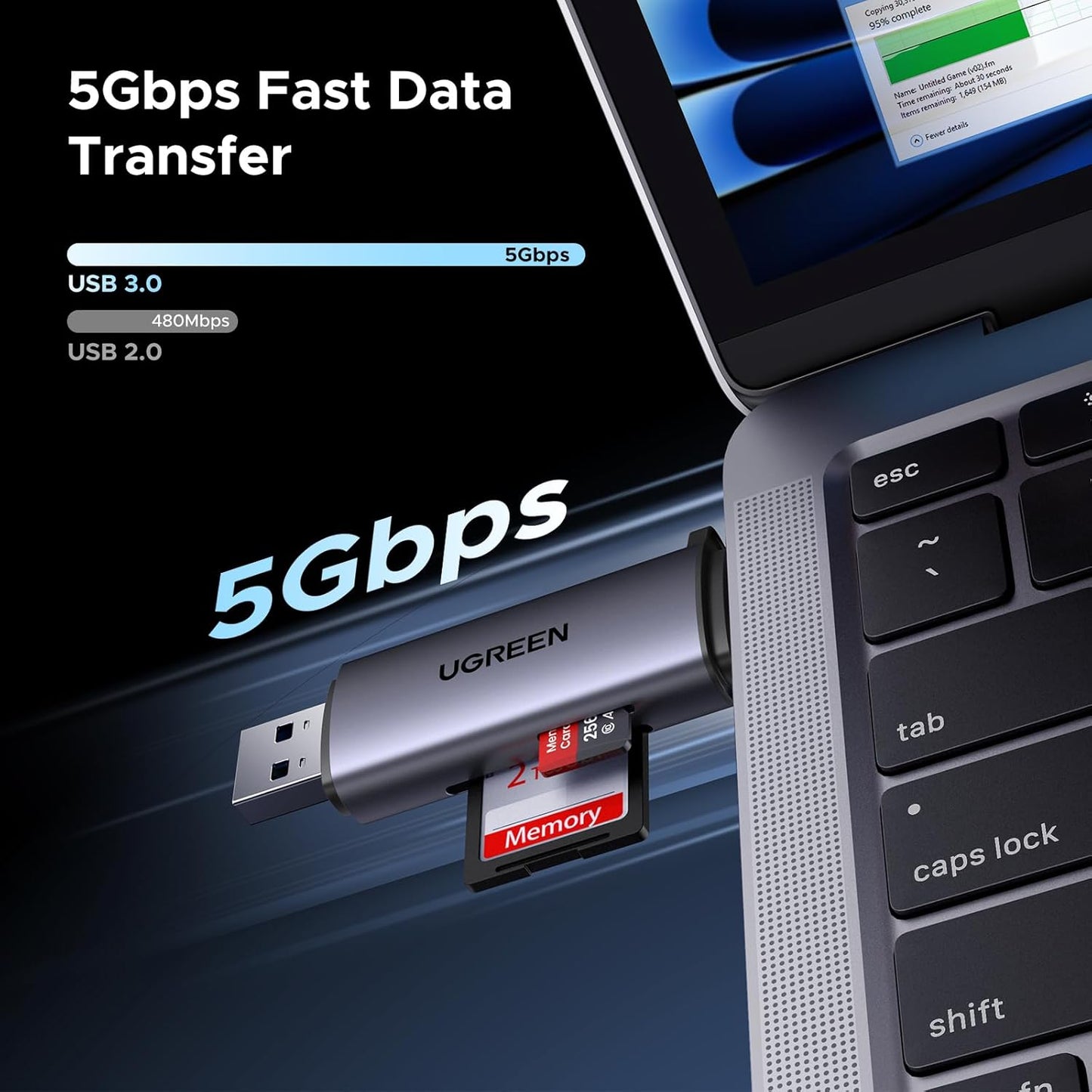 UGREEN SD Card Reader USB C, USB 3.0 Micro SD Card Reader 2 in 1 Memory Card Reader for MicroSD SDHC SDXC Compatible with PC Computer MacBook Laptop iPad iPhone 17 16 15 Pro/Pro Max