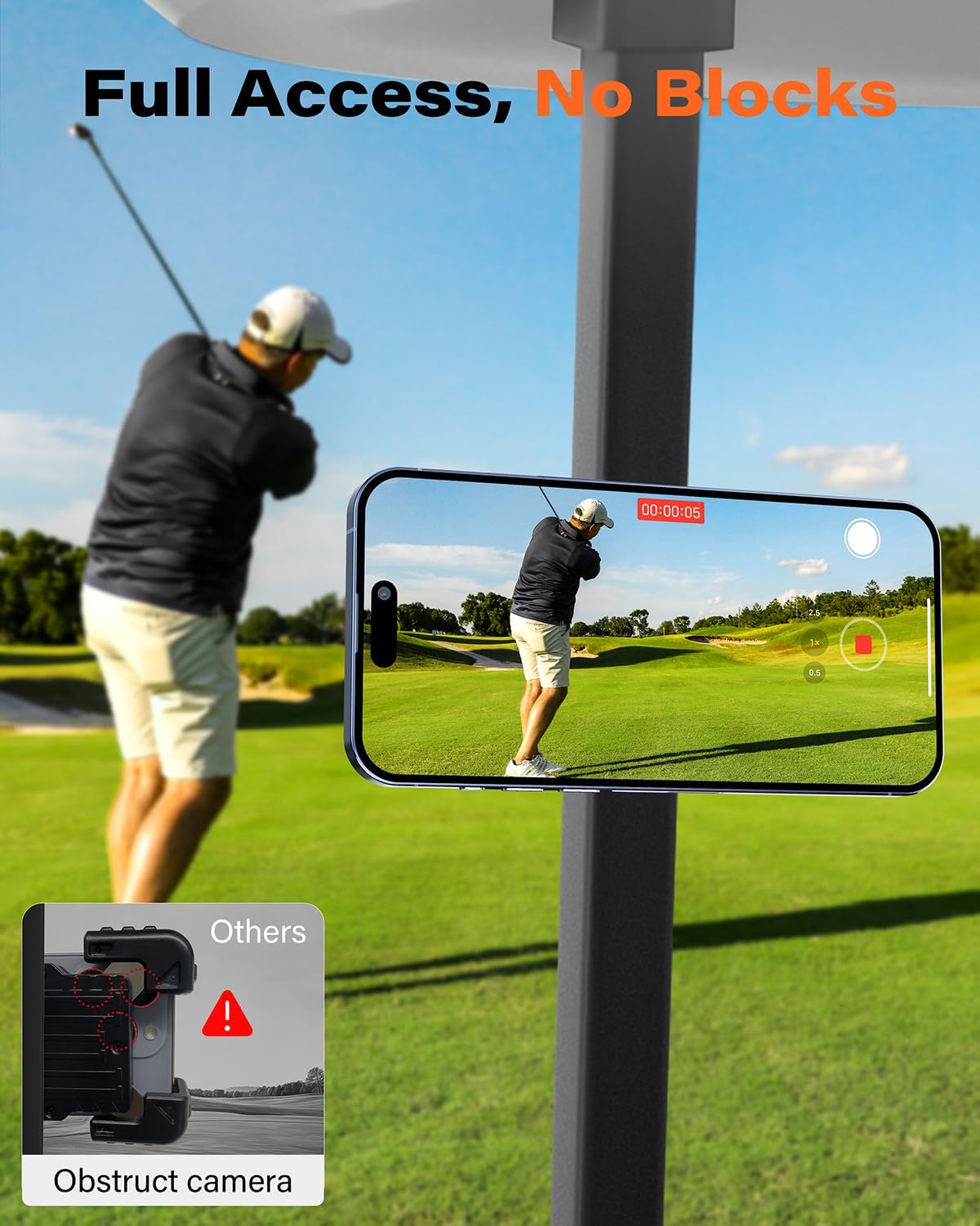 A2C Alloy Magnetic Golf Cart Phone Holder Compatible with MagSafe iPhone 12-17, Unique Golf Gifts for Men Golfers Women Dad Him, 2026 Golf Accessories Essentials Gadgets Fits EZGO, Club Car, Yamaha