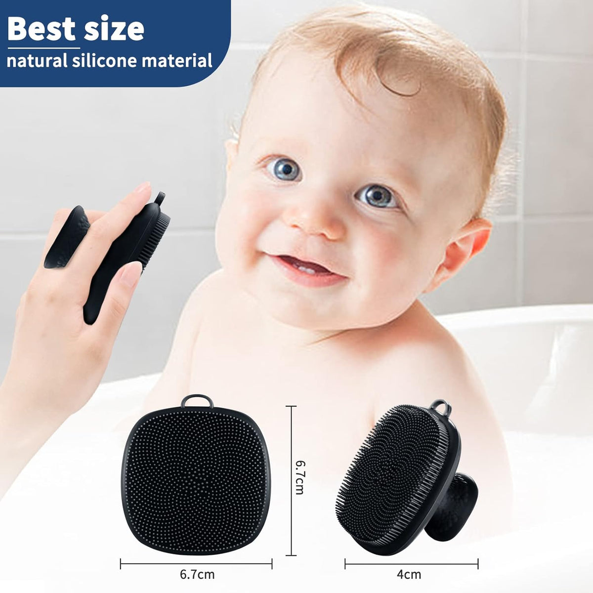 Face Scrubber, Silicone Face Scrubber for Men Facial Cleansing Brush Silicone Face Wash Brush Manual Waterproof Cleansing Skin Care Face Brushes for Exfoliating- Black