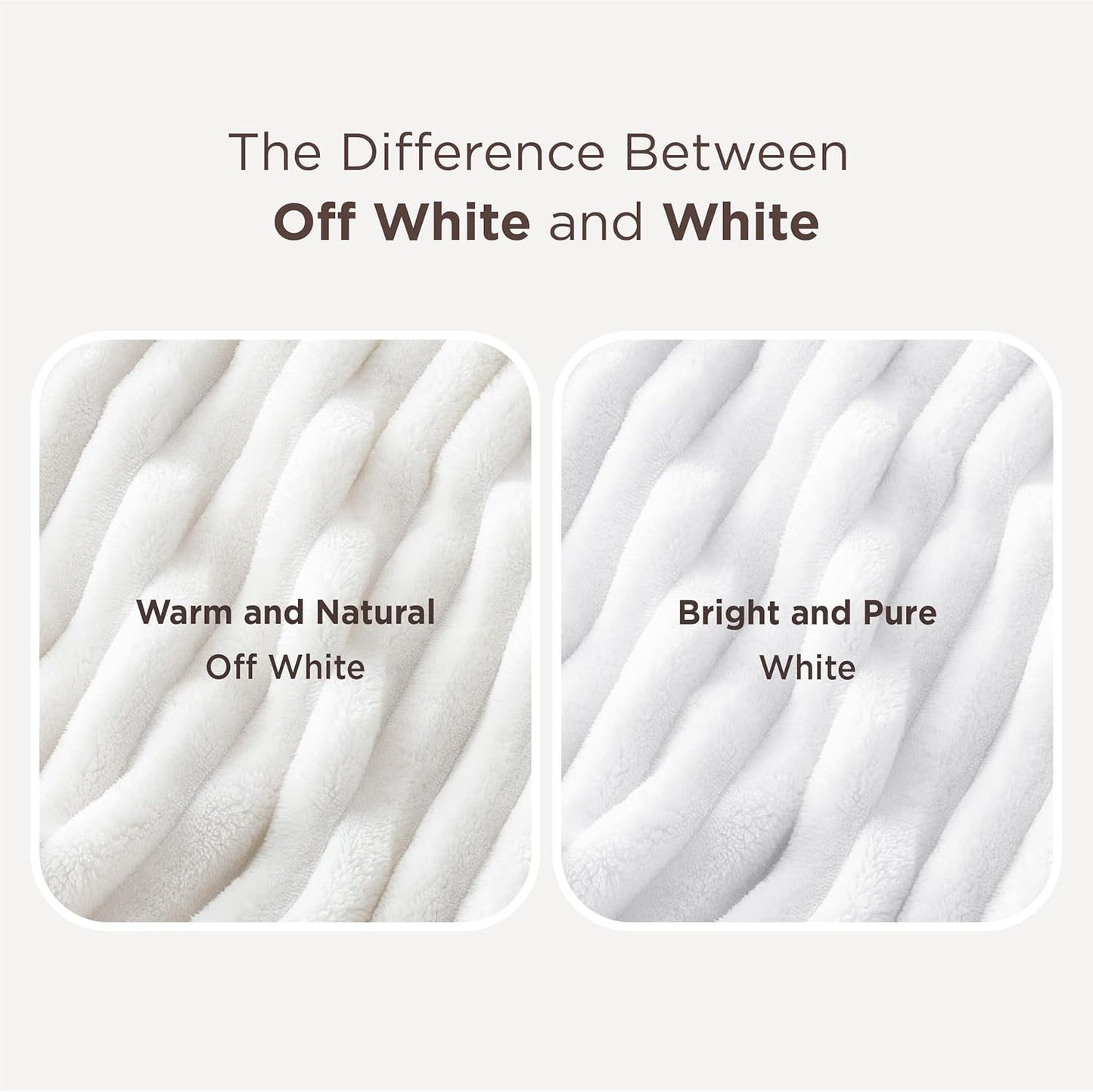 Bedsure GentleSoft White Throw Blanket for Couch - Cozy Fleece Throw Blanket for Women Girls, Valentines Day Gifts for Her Him, Birthday Gifts for Women, Room Home Boho Decor, Off White, 50x60 Inches