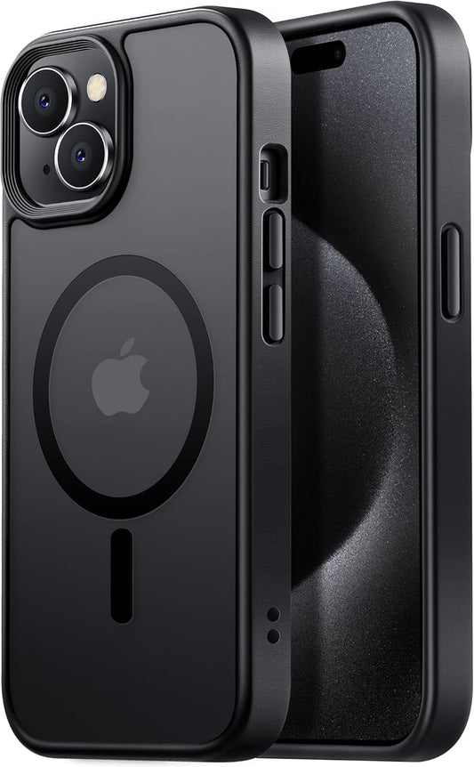 Tigowos Magnetic for iPhone 15 Case Drop Resistant Matte Skin Feeling Back Cover Shockproof Slim Fit for iPhone 15 Phone Case，Matte Black