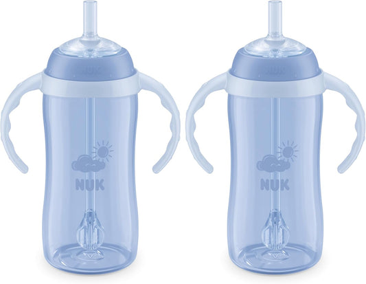 NUK Learner Straw Cup 10oz - Toddler Cup with Soft Straw for Easy Drinking Suitable for Ages 8 Months and Up