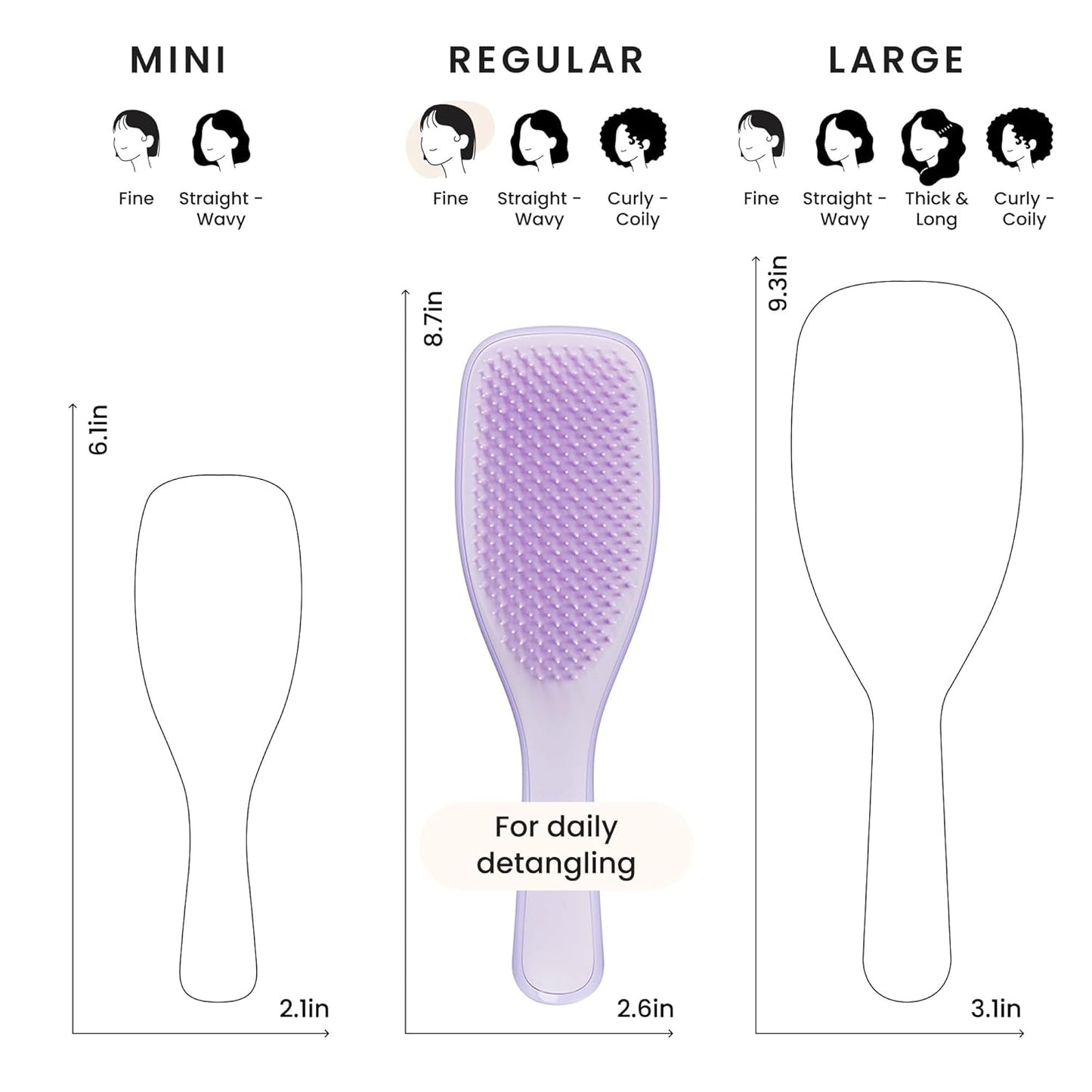 Tangle Teezer Fine & Fragile Ultimate Detangler Brush, Dry & Wet Hair Brush to Detangle & Reduce Breakage, Hypnotic Heather