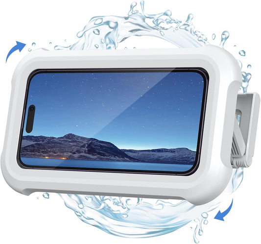 Lamicall Shower Phone Holder Waterproof - 480° Rotatable Retractable Adjustable Shower iPhone Case Holder, Bathroom Wall Phone Mount Stand Water Proof Anti Fog, Gift Accessories for 4-7" Cellphones