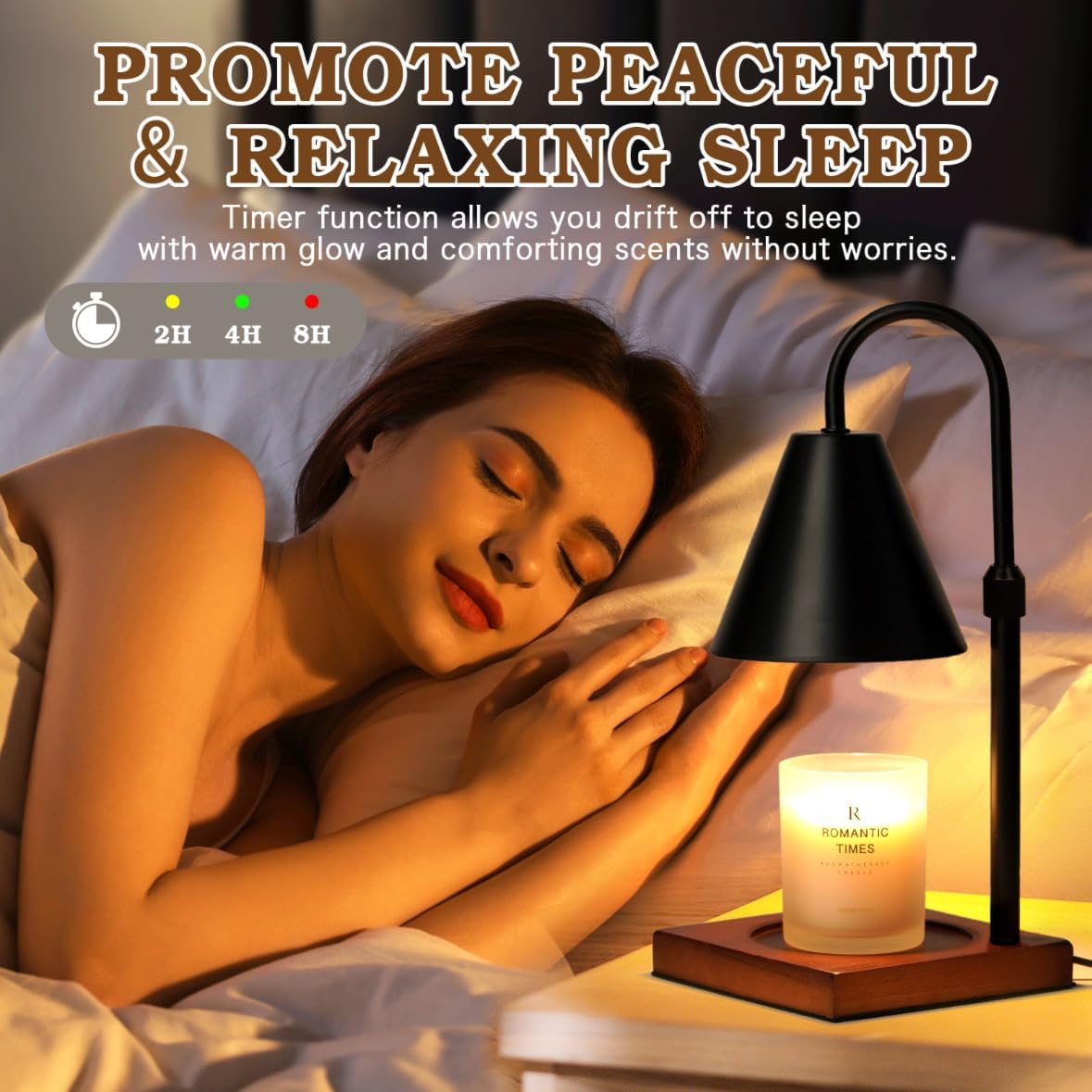 Modern Candle Warmer Lamp with Timer, Dimmable Candle Lamp Warmer, Men Women Birthday Gifts, Black Candle Warmer, Adjustable Candle Light Warmer, Cozy Living Room Bedroom Home Decor