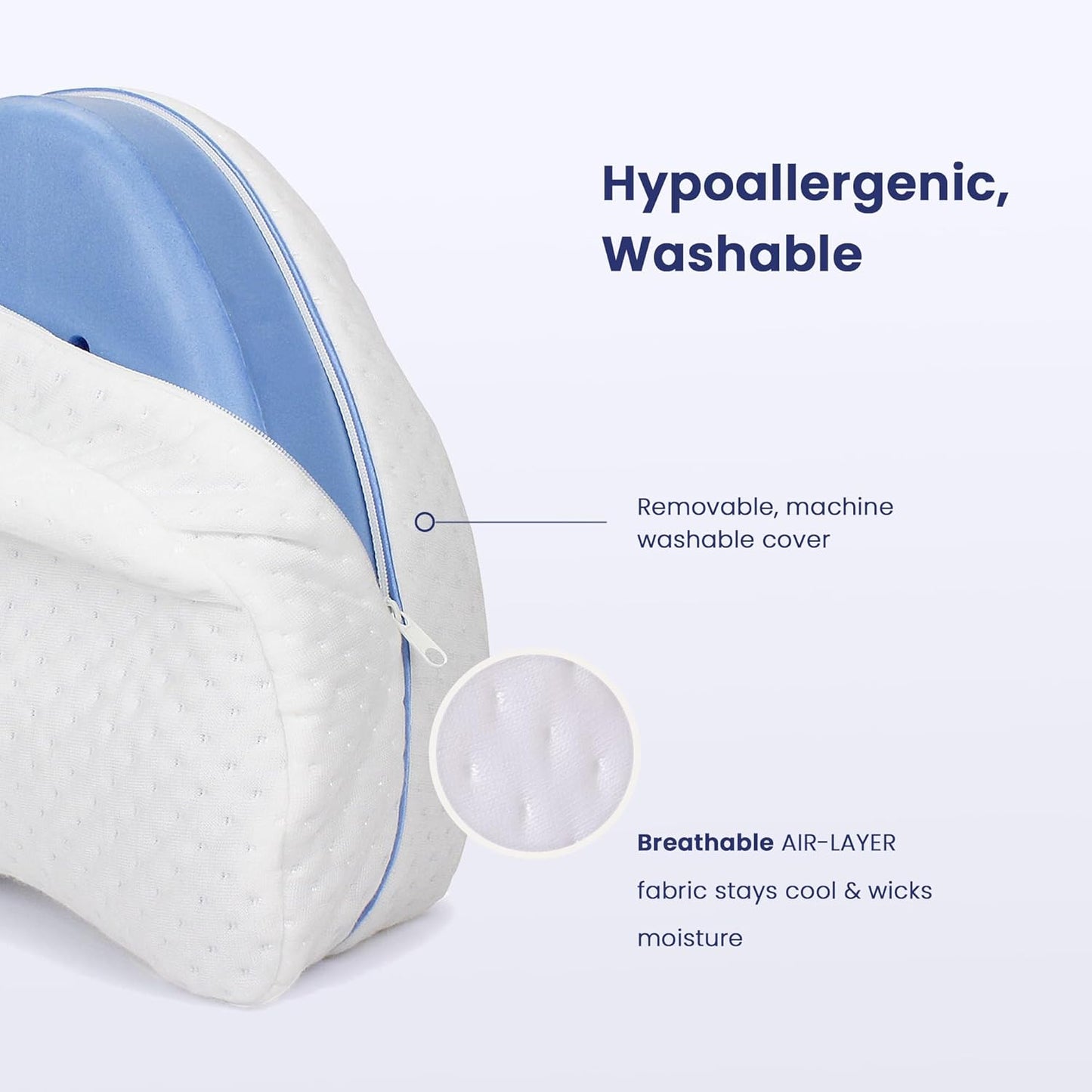Contour Legacy Leg & Knee Foam Support Pillow for Side Sleepers Soothing Relief for Back, HIPS, Knees, Joints, Nerves & Muscles