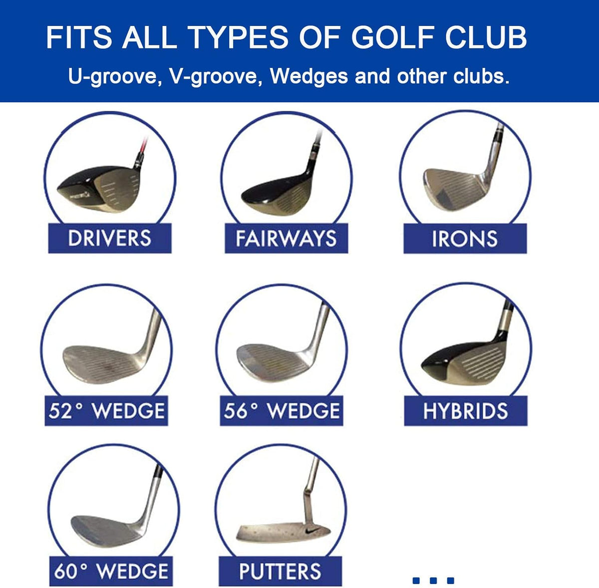 Bulex Golf Club Groove Sharpener, Re-Grooving Tool and Cleaner for Wedges & Irons - Generate Optimal Backspin - Suitable for U & V-Grooves