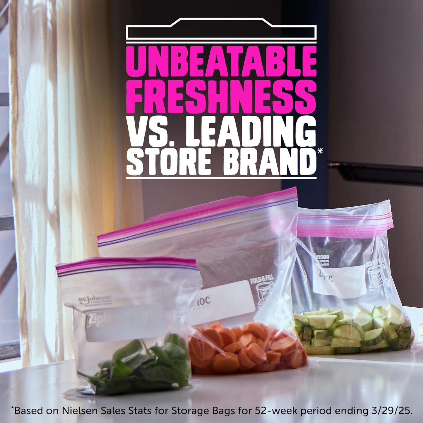 Ziploc Quart Food Storage Bags, Stand-Up Bottom, Easy to Fill, 136 Count (Packaging May Vary)