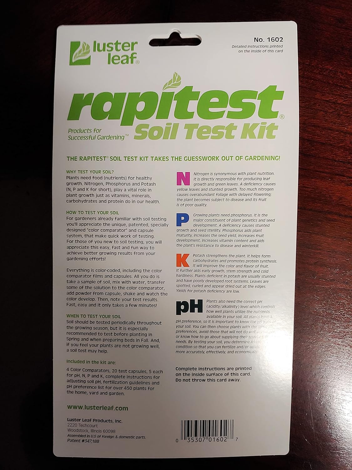 Rapitest Soil Test Kit for Gardens, Vegetables, Flowers and Lawns. USA designed and assembled soil tester completely, quickly and accurately measures/analyzes soil pH acidity and garden nutrients. - Cart Shape