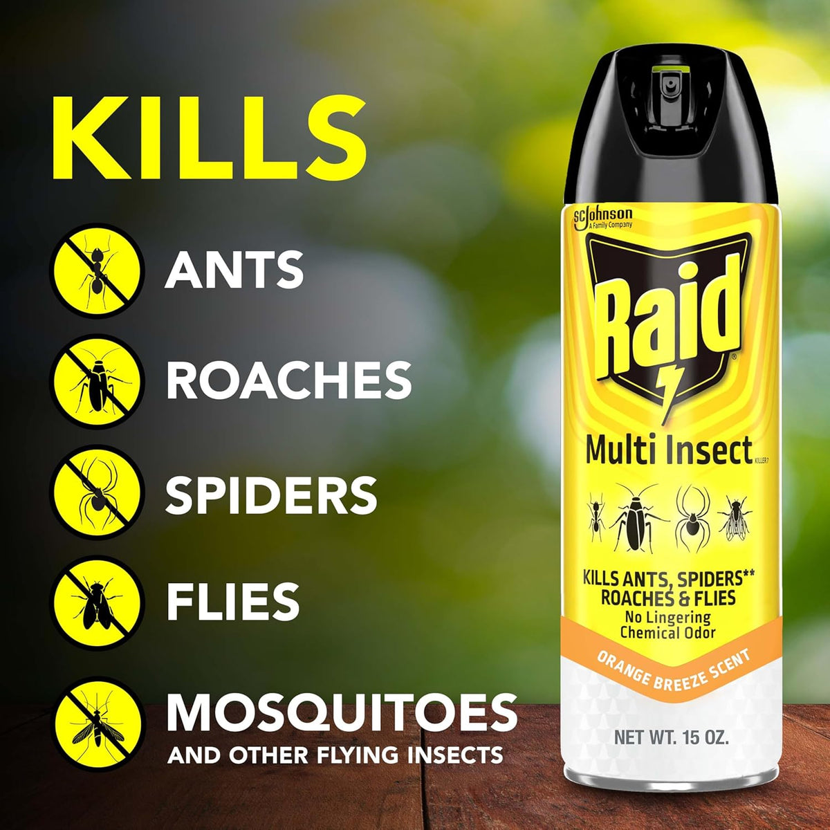 Raid Multi Insect Killer, Orange Breeze 15 Ounce (Pack of 1)