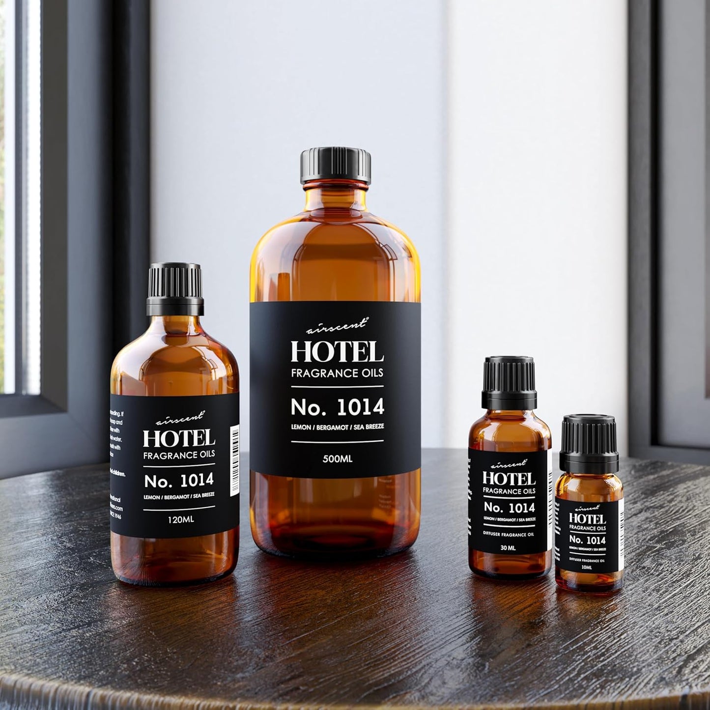 AirScent Hotel Diffuser Oil No. 1014 Inspired by The Iconic 5-Star Hotel Coastal Blend - Lemon Bergamot Sea Breeze - 10 mL .34 fl oz - Fragrance Oil for Ultrasonic and Waterless Diffusers and Crafting