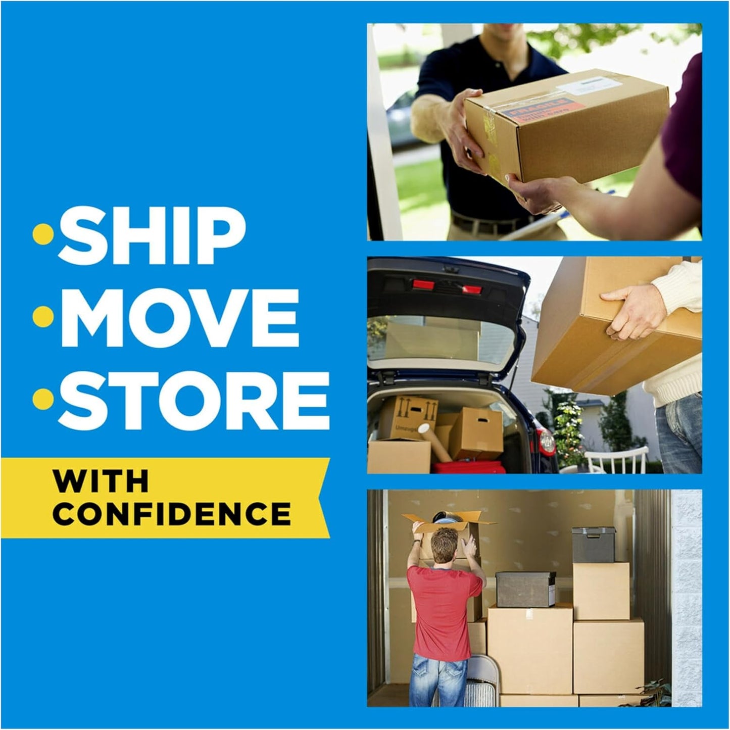 Scotch Heavy Duty Shipping Packing Tape, Clear, Holiday Shipping Supplies, 1.88 in. x 27.7 yd., 1 Tape Roll with Dispenser