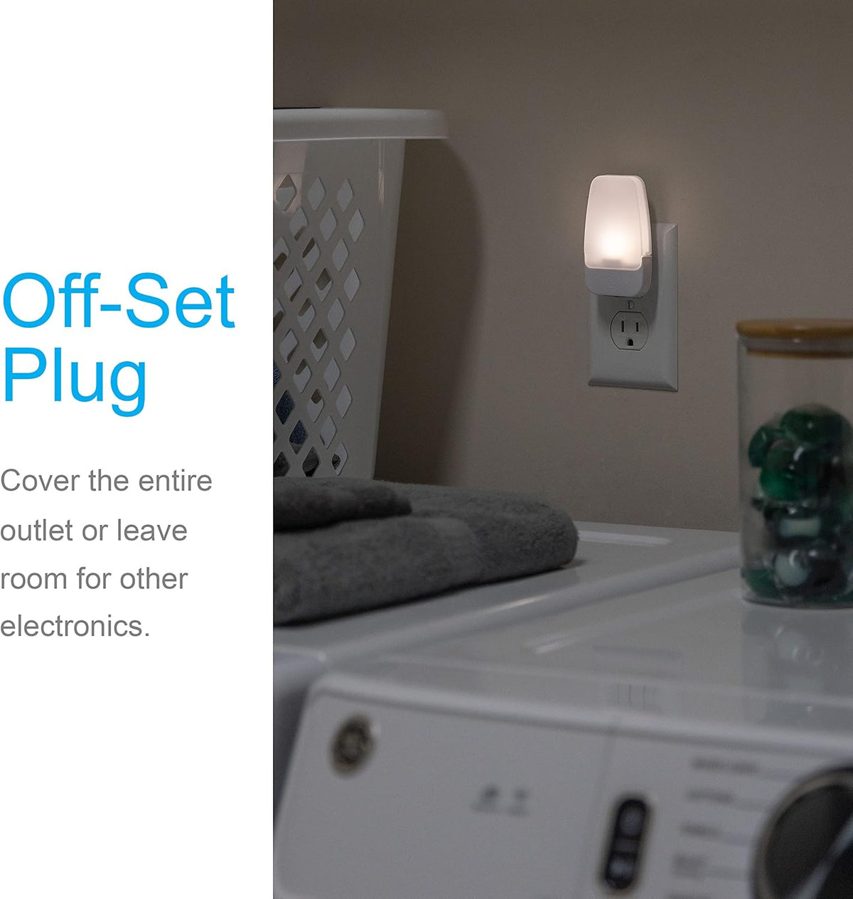 GE LED Night Light, Plug-in, Dusk to Dawn Sensor, Warm White, Ambient Lighting, Ideal Kids Adults Nightlight for Bedroom, Bathroom, Nursery, Hallway, Kitchen, 30966, 2 Pack