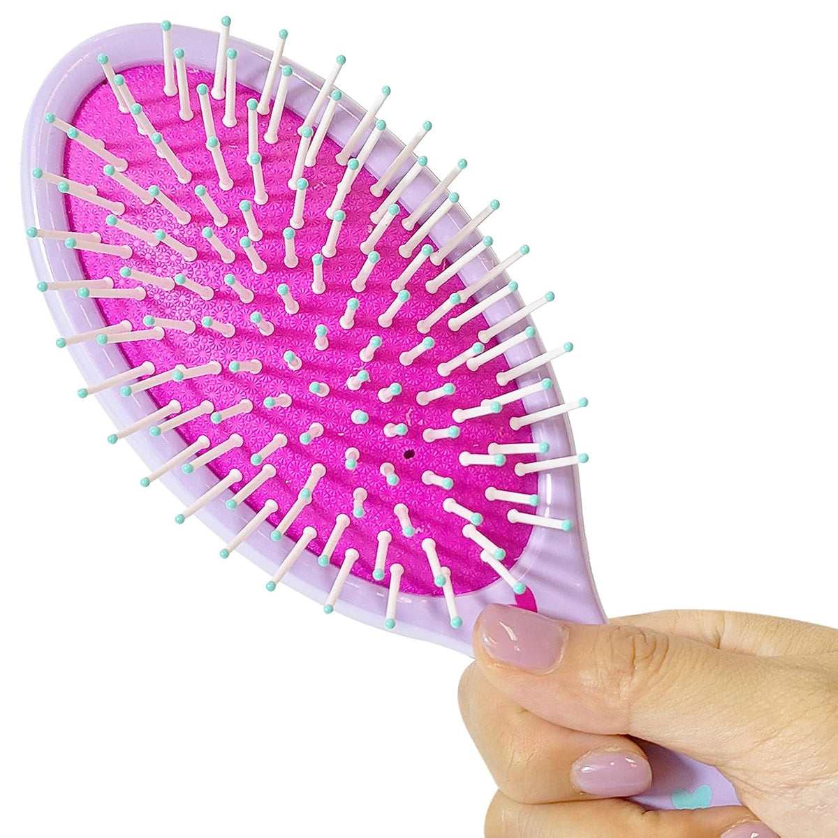 LUV HER Lilo & Stitch Hair Accessory 5 Pcs Set - 1 Regular 9 inch Stitch Hairbrush & 4 Scrunchies - Detangling Brush - Elastic Hair Ties Ropes for Girls, Ages 3+