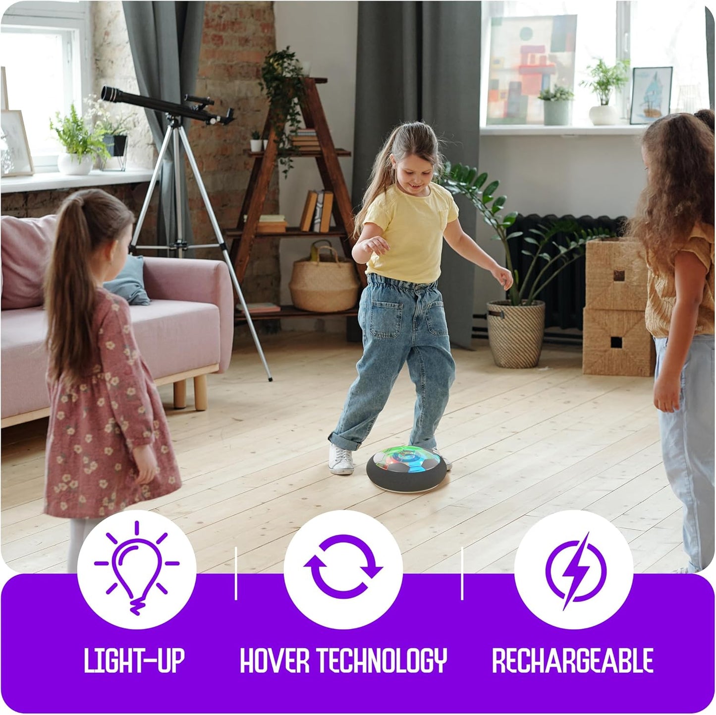 Ninja Blast Hover Soccer Light-Up Ball, Birthday Gift for Boys, Indoor Toy Games, Kids Gifts for Age 5, 6, 7, 8, 9, 10, 11, 12 Years Old, Boy Toys for Age 3 Years and Up.