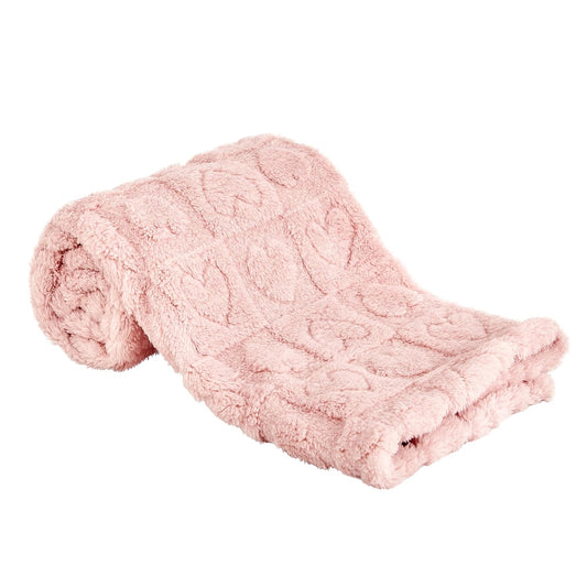 Yurhap Fleece Baby Blanket Heart Checkered Blanket, Ultra Soft Cozy Baby Blankets for Girls Boys, Fluffy Infant Toddler Newborn Receiving Blankets for Crib Stroller 30”×40” (Light Pink)