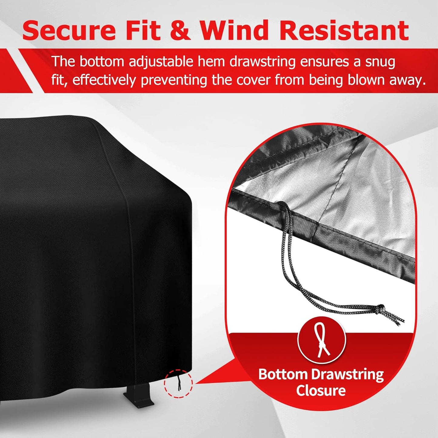 i COVER Grill Cover, 58 inch BBQ Grill Cover for Outdoor Grill, Anti-UV & Fade Resistant Gas Grill Cover, Waterproof Barbecue Grill Covers for Weber, Char-Broil, Nexgrill and More, Black