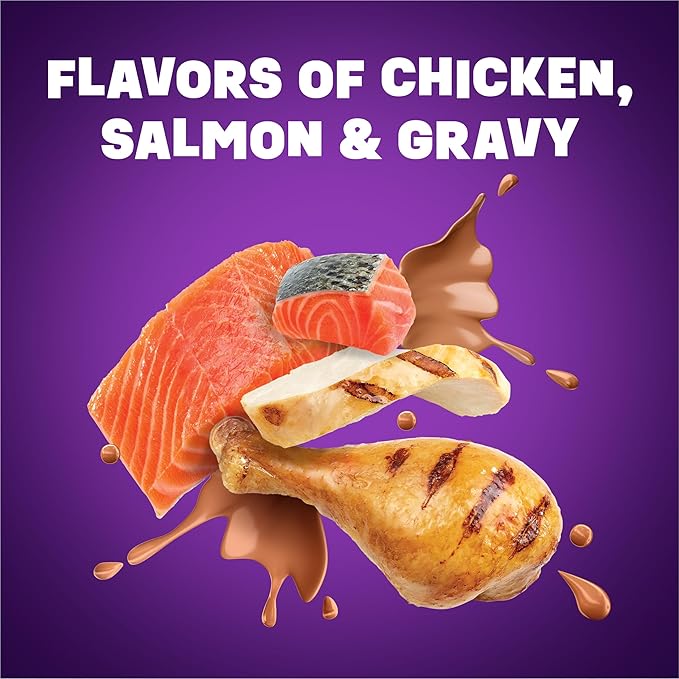 Purina Friskies Dry Cat Food Gravy Swirl'd With Flavors of Chicken, Salmon and Gravy - 3.15 lb. Bag