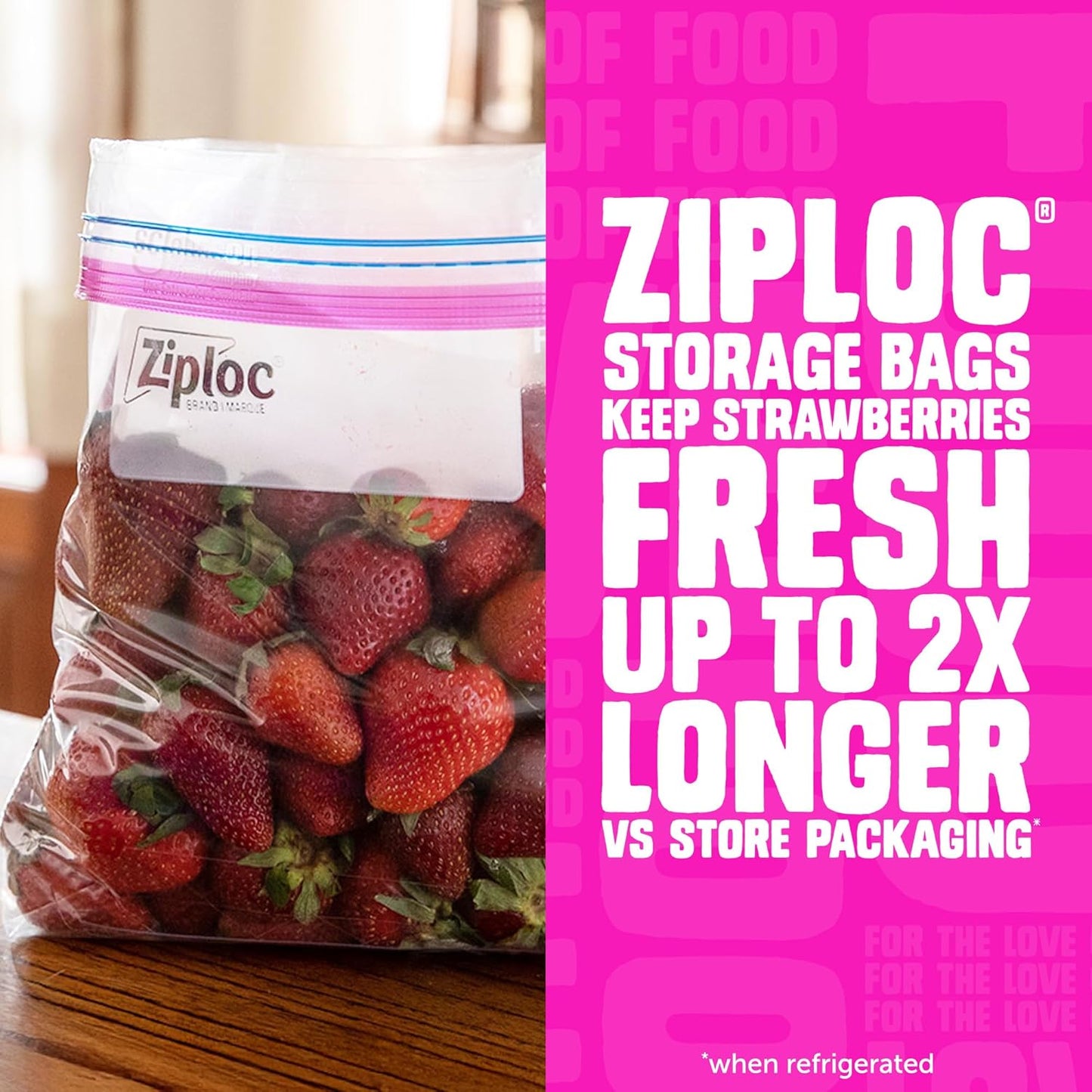 Ziploc Quart Food Storage Bags, Stay Open Design with Stand-Up Bottom, Easy to Fill, 80 Count