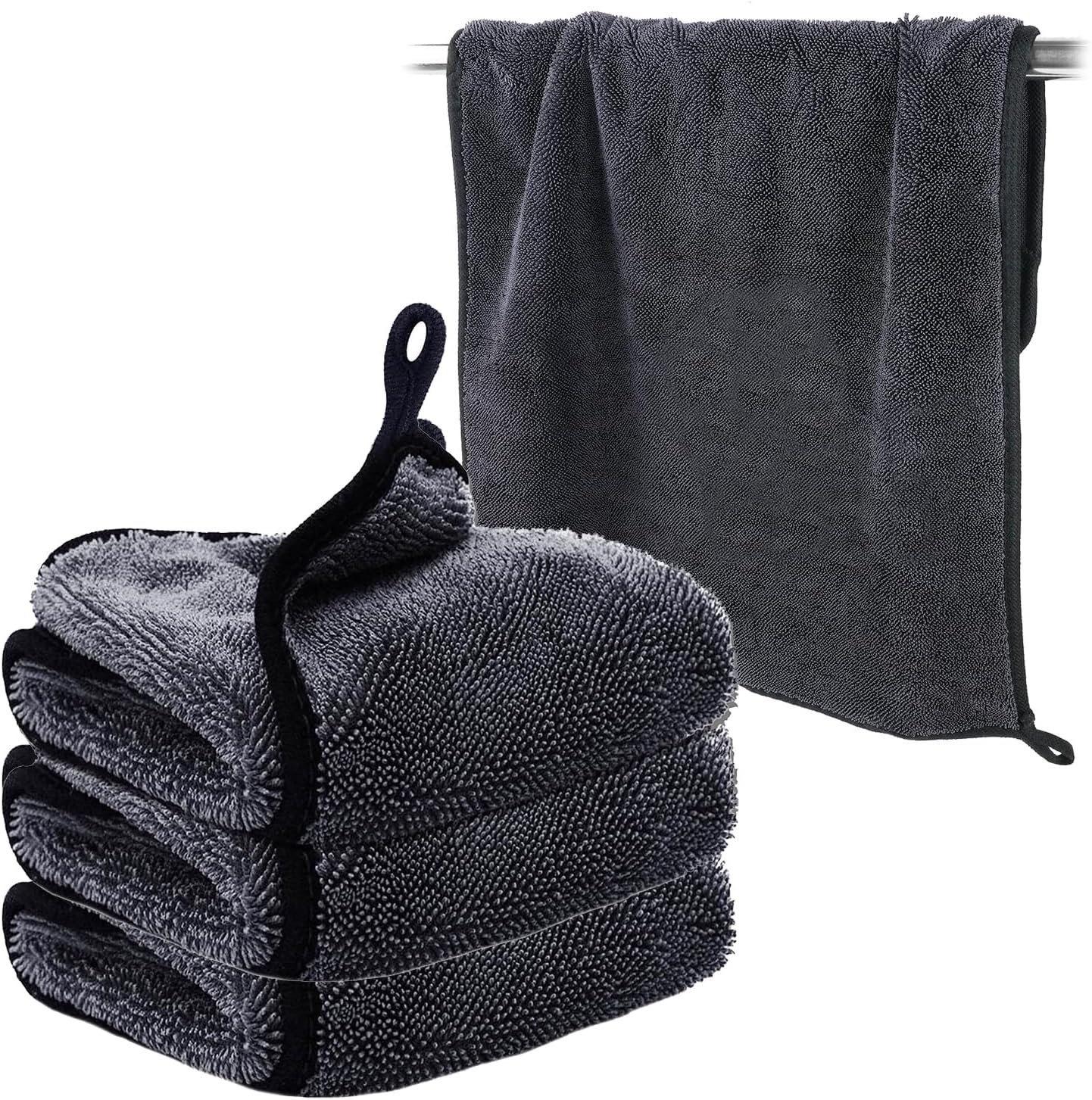 Shiny Bath Wipes Cleaning Cloths,3pcs Shiny Bath Drying Towels,Shower Doors Drying Towels,16*16" Streak Free Glass Window Car Mirror Super Absorben Microfiber Cleaning Cloths (3pcs grey 16*16″)