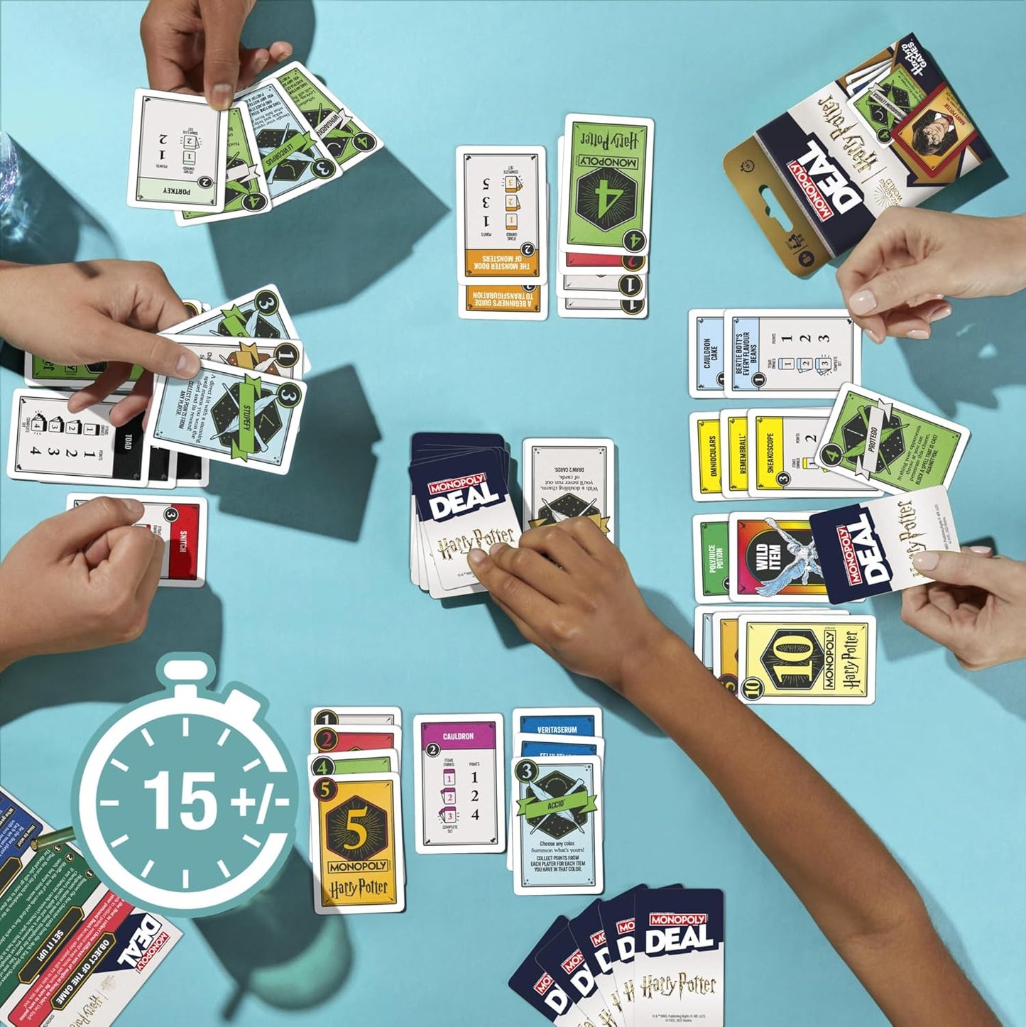 Monopoly Deal: Harry Potter Card Game | Family Games for Kids and Adults | Ages 8 and Up | 2 to 5 Players | 15 mins. | Travel Size